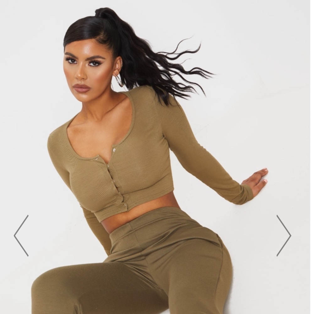 PLT Khaki Crop Top